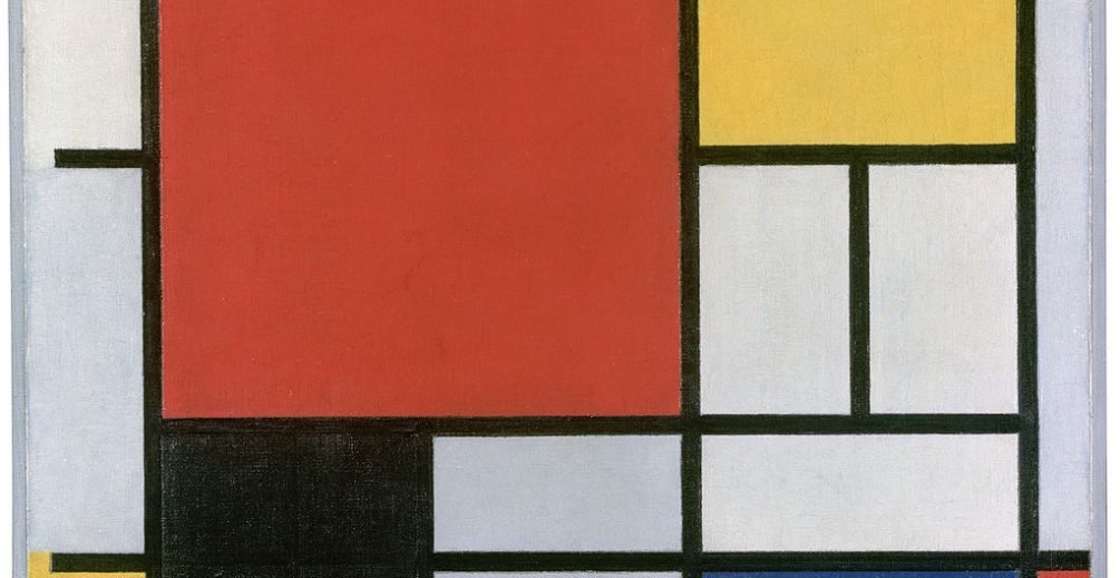 Composition en rouge, jaune, bleu et noir, Piet Mondrian